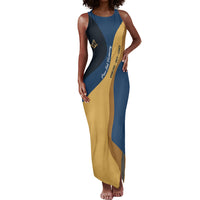Prince Hall Freemasonry Tank Maxi Dress Square and Compasses Gold Blue Geometric