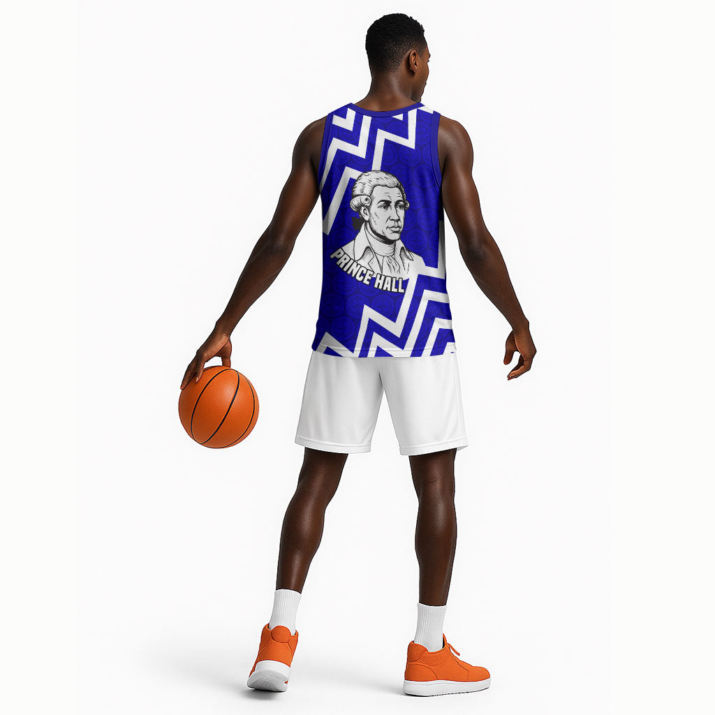 Prince Hall Grand Lodge Basketball Jersey Founder Portrait Geometric Brotherhood