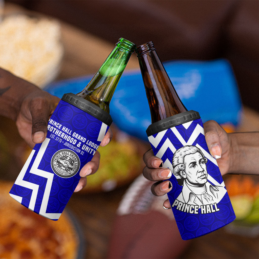 Prince Hall Grand Lodge 4 in 1 Can Cooler Tumbler Founder Portrait Geometric Brotherhood