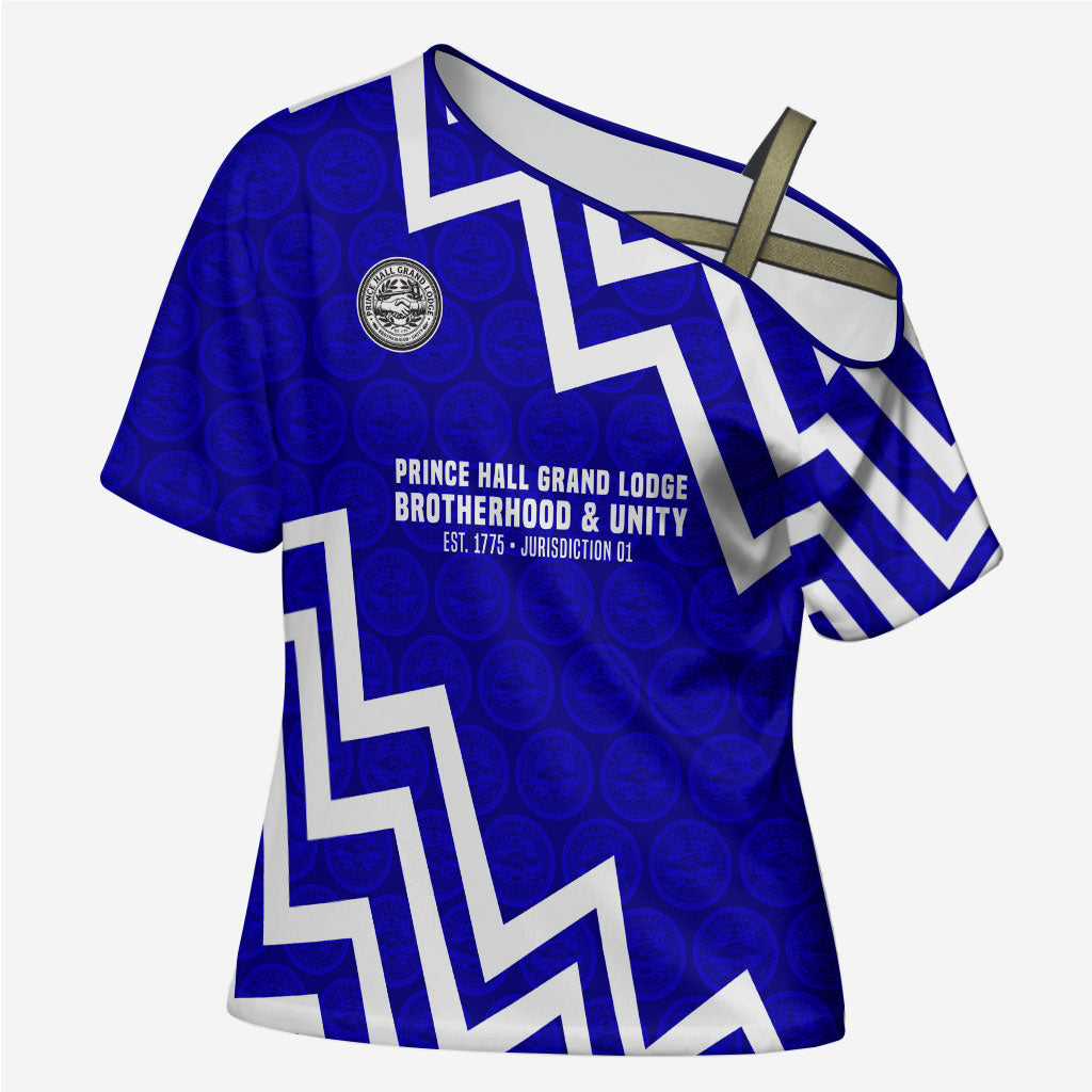 Prince Hall Grand Lodge Cross Shoulder Shirt Founder Portrait Geometric Brotherhood