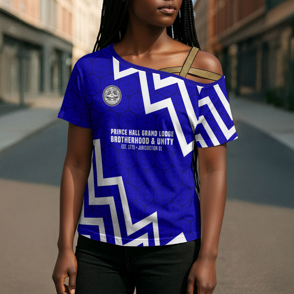 Prince Hall Grand Lodge Cross Shoulder Shirt Founder Portrait Geometric Brotherhood