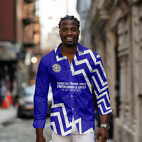 Prince Hall Grand Lodge Long Sleeve Button Shirt Founder Portrait Geometric Brotherhood