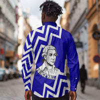 Prince Hall Grand Lodge Long Sleeve Button Shirt Founder Portrait Geometric Brotherhood
