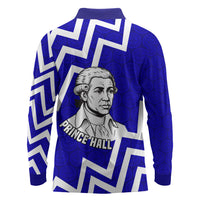 Prince Hall Grand Lodge Long Sleeve Polo Shirt Founder Portrait Geometric Brotherhood
