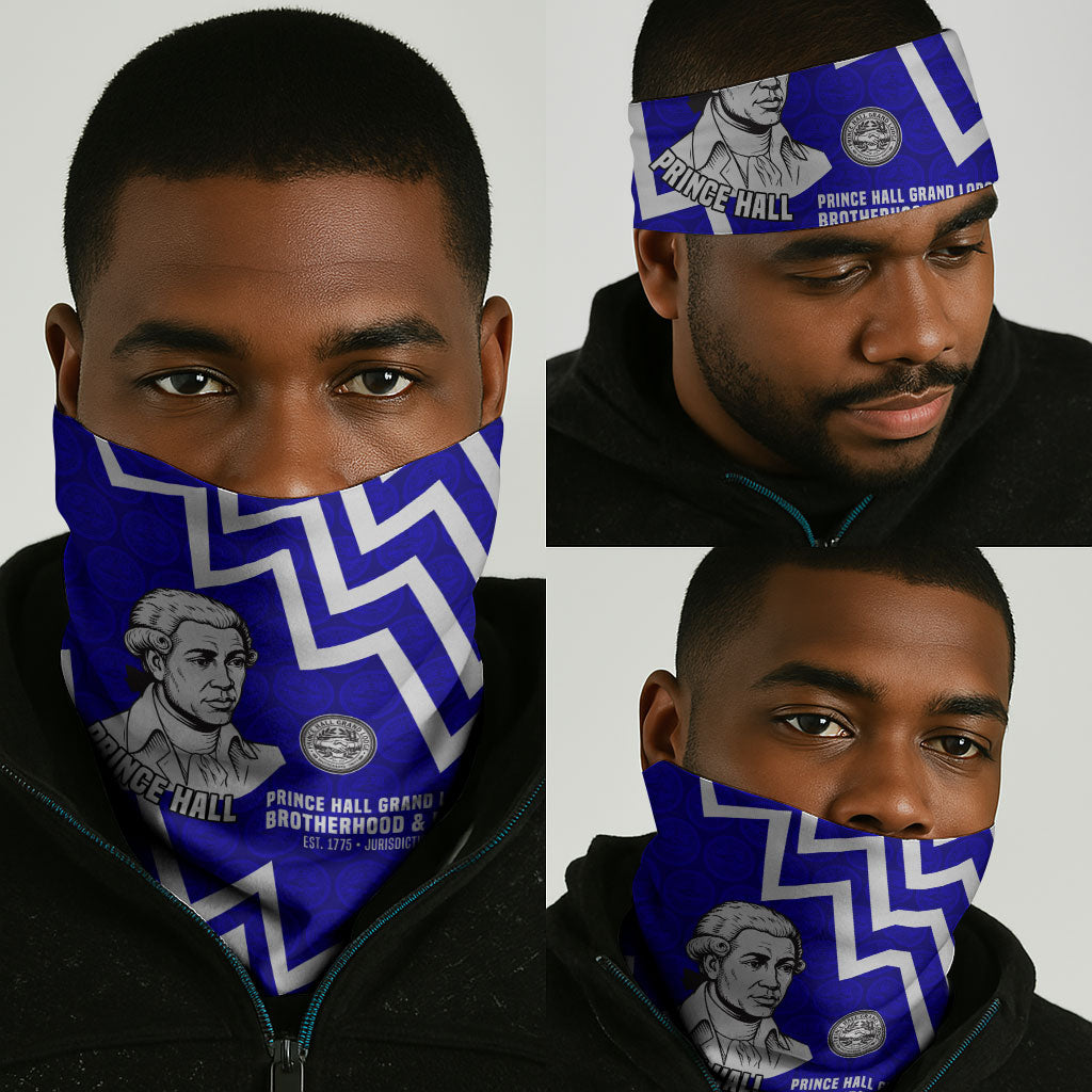 Prince Hall Grand Lodge Neck Gaiter Founder Portrait Geometric Brotherhood