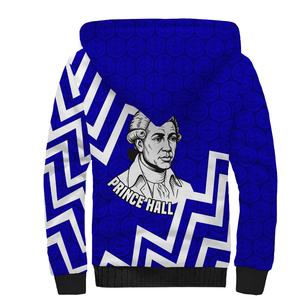 Prince Hall Grand Lodge Sherpa Hoodie Founder Portrait Geometric Brotherhood