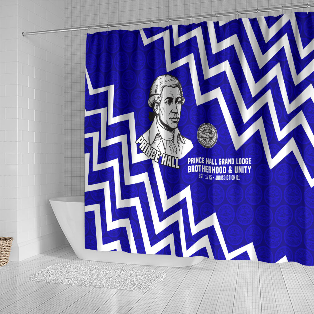 Prince Hall Grand Lodge Shower Curtain Founder Portrait Geometric Brotherhood