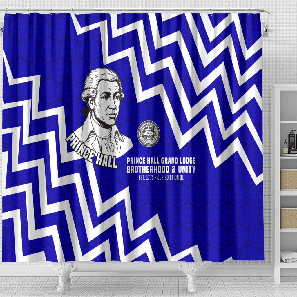 Prince Hall Grand Lodge Shower Curtain Founder Portrait Geometric Brotherhood