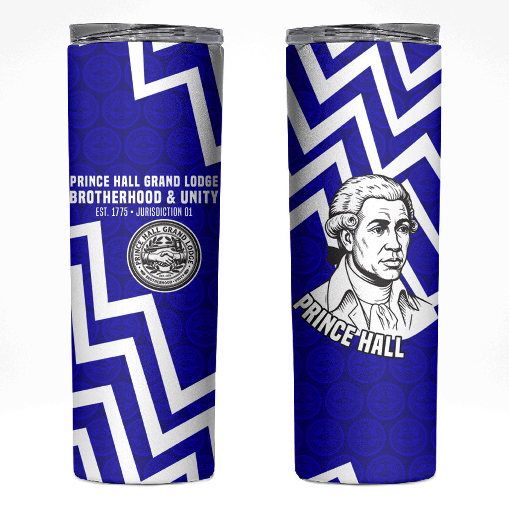 Prince Hall Grand Lodge Skinny Tumbler Founder Portrait Geometric Brotherhood