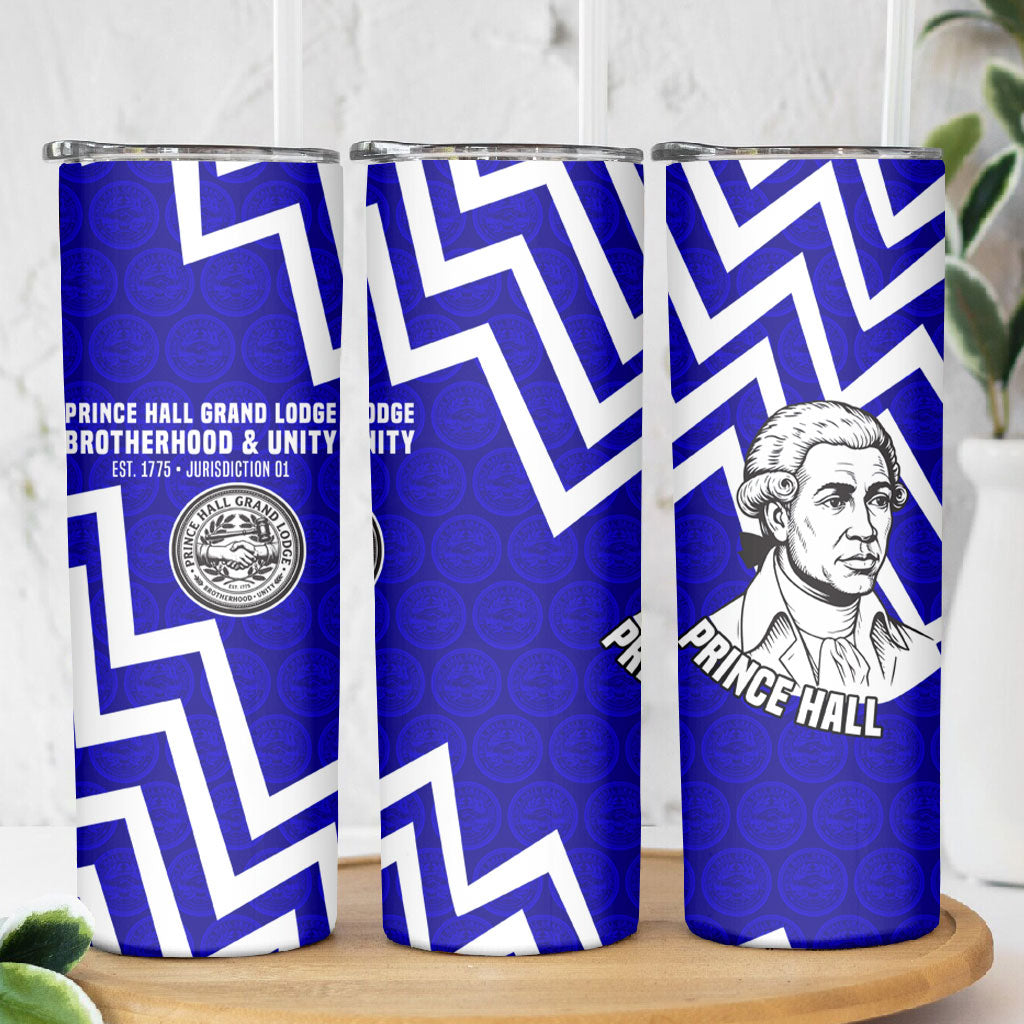Prince Hall Grand Lodge Skinny Tumbler Founder Portrait Geometric Brotherhood