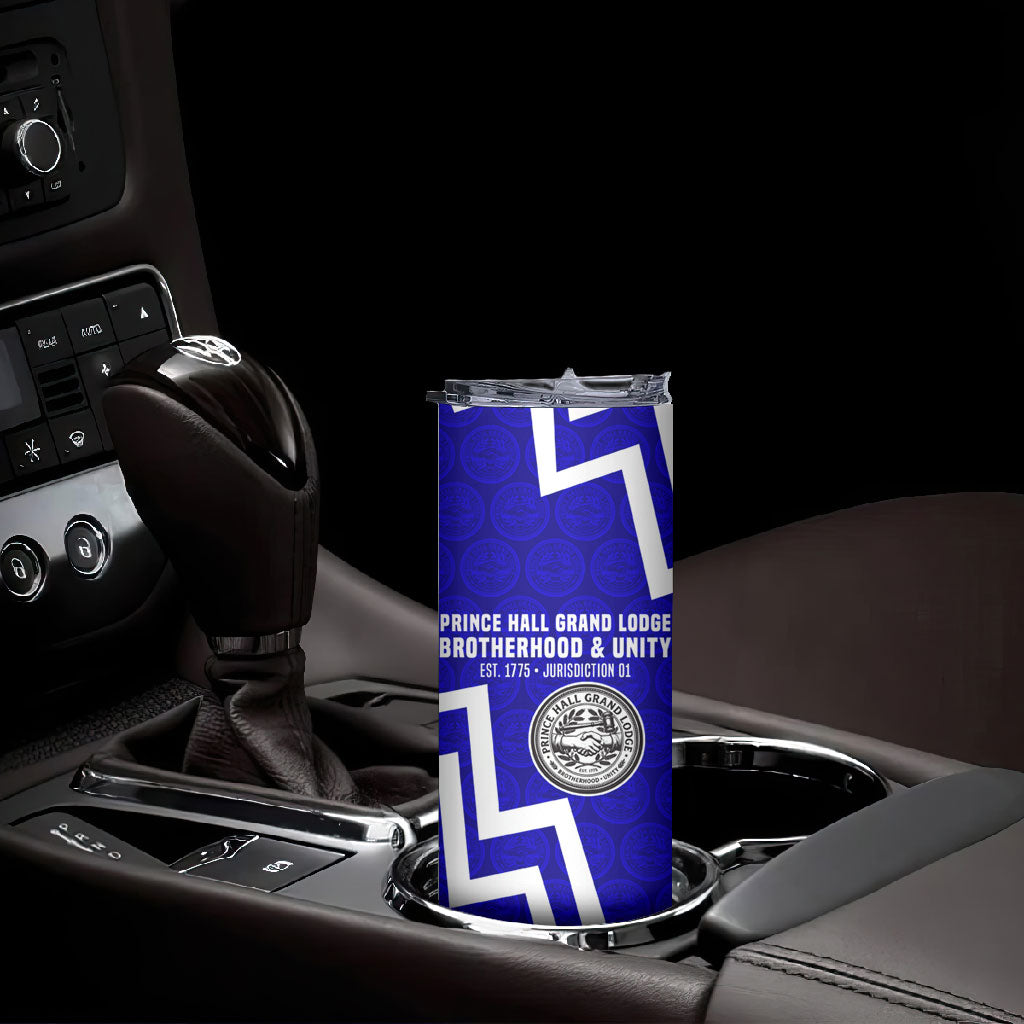 Prince Hall Grand Lodge Skinny Tumbler Founder Portrait Geometric Brotherhood