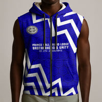 Prince Hall Grand Lodge Sleeveless Zip Hoodie Founder Portrait Geometric Brotherhood