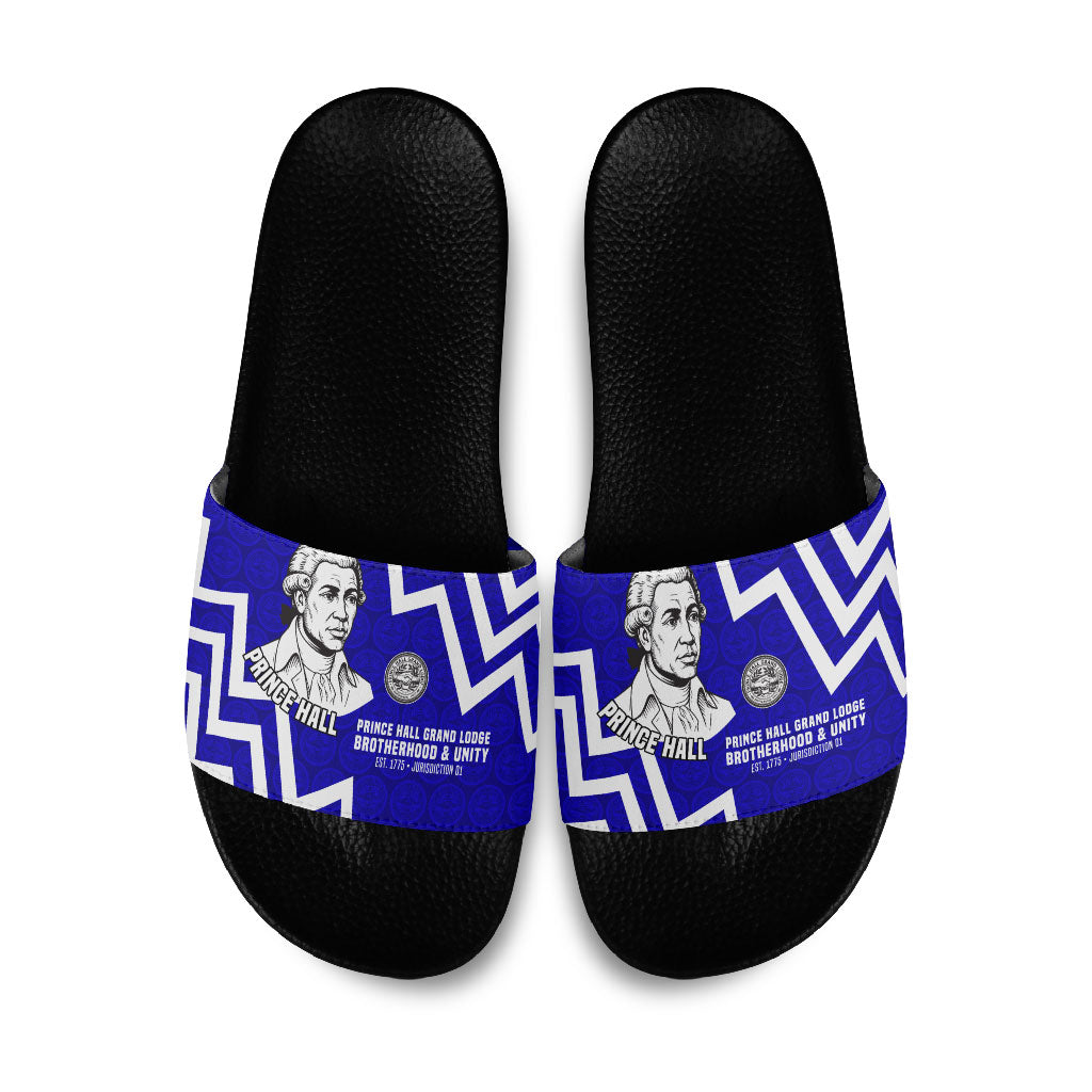 Prince Hall Grand Lodge Slide Sandals Founder Portrait Geometric Brotherhood