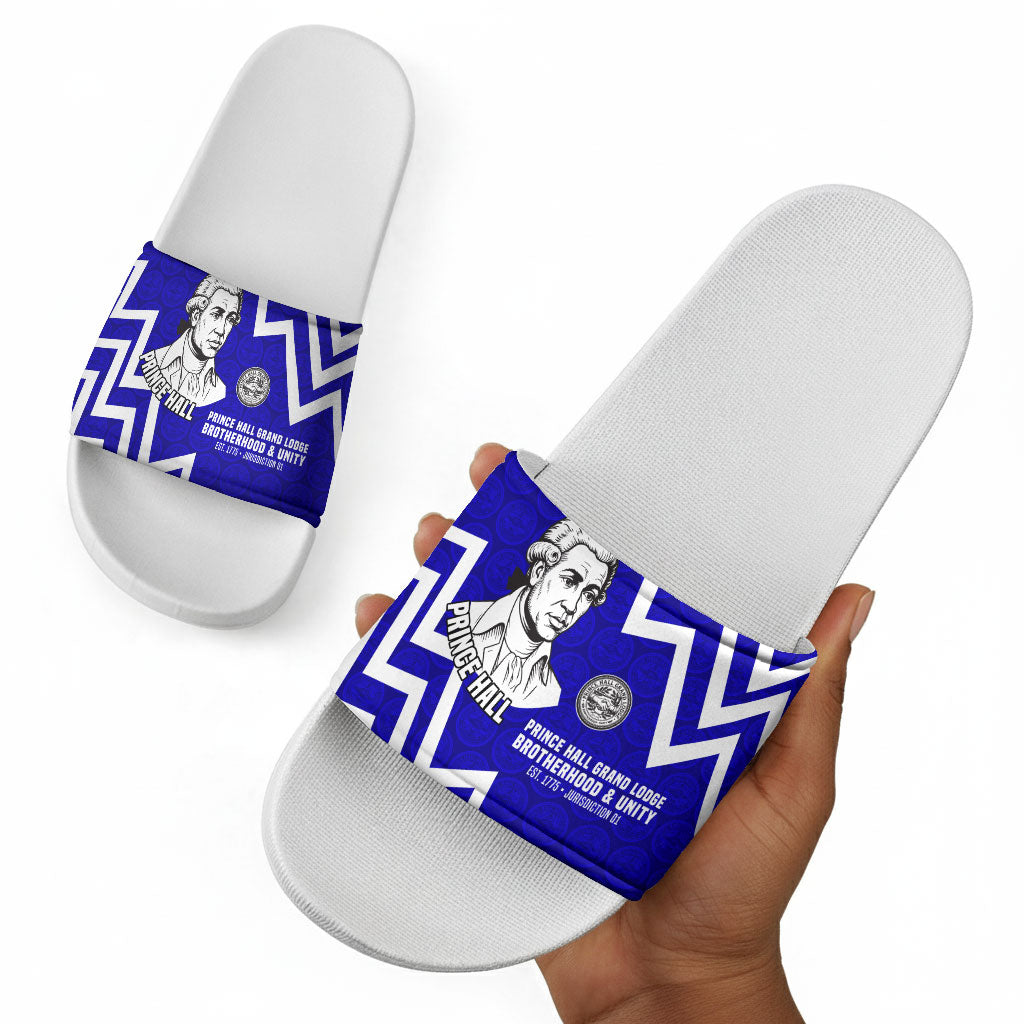 Prince Hall Grand Lodge Slide Sandals Founder Portrait Geometric Brotherhood