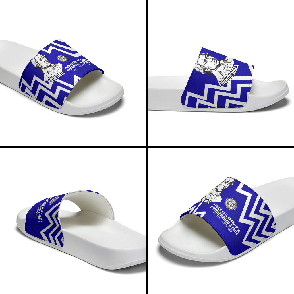 Prince Hall Grand Lodge Slide Sandals Founder Portrait Geometric Brotherhood