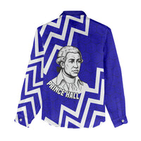 Prince Hall Grand Lodge Women Casual Shirt Founder Portrait Geometric Brotherhood