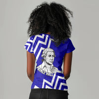 Prince Hall Grand Lodge Women V-Neck T-Shirt Founder Portrait Geometric Brotherhood