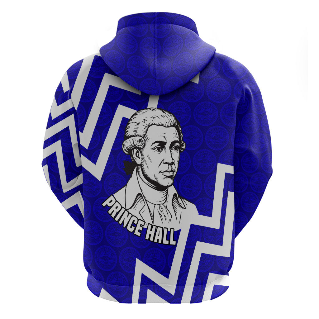Prince Hall Grand Lodge Zip Hoodie Founder Portrait Geometric Brotherhood
