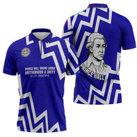 Prince Hall Grand Lodge Zipper Polo Shirt Founder Portrait Geometric Brotherhood