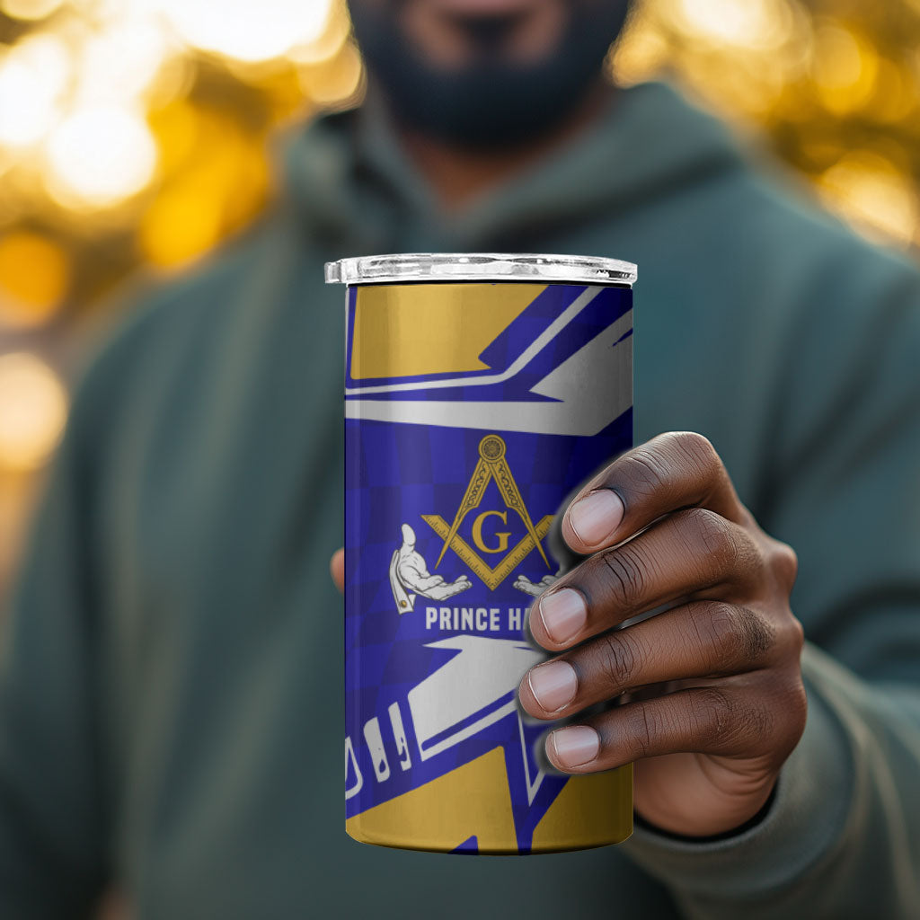 Prince Hall Freemasonry 4 in 1 Can Cooler Tumbler Square and Compasses Masonic Brothers
