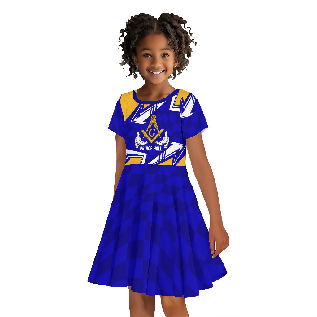 Prince Hall Freemasonry Kid Short Sleeve Dress Square and Compasses Masonic Brothers