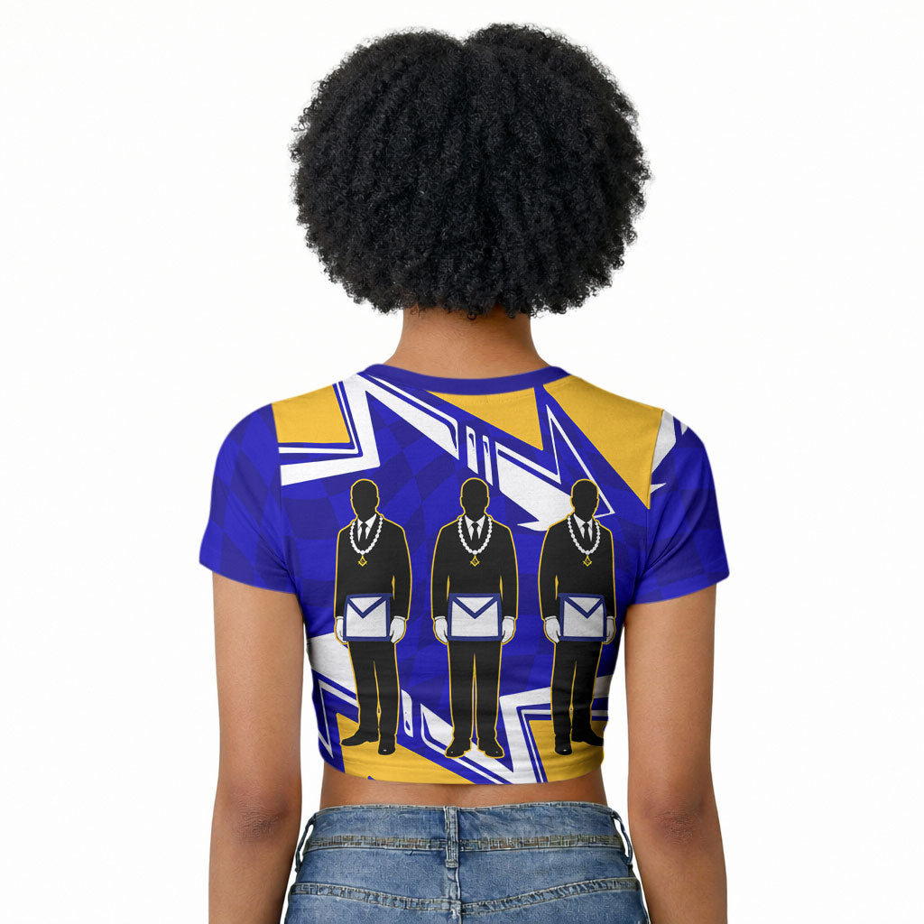 Prince Hall Freemasonry Raglan Cropped T shirt Square and Compasses Masonic Brothers