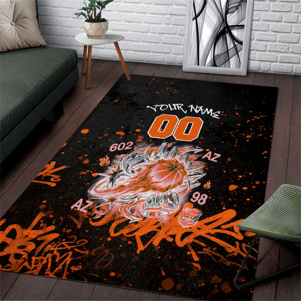 Personalized Arizona Area Rug Graffiti Street Art Southwest Cactus Route 66 Retro