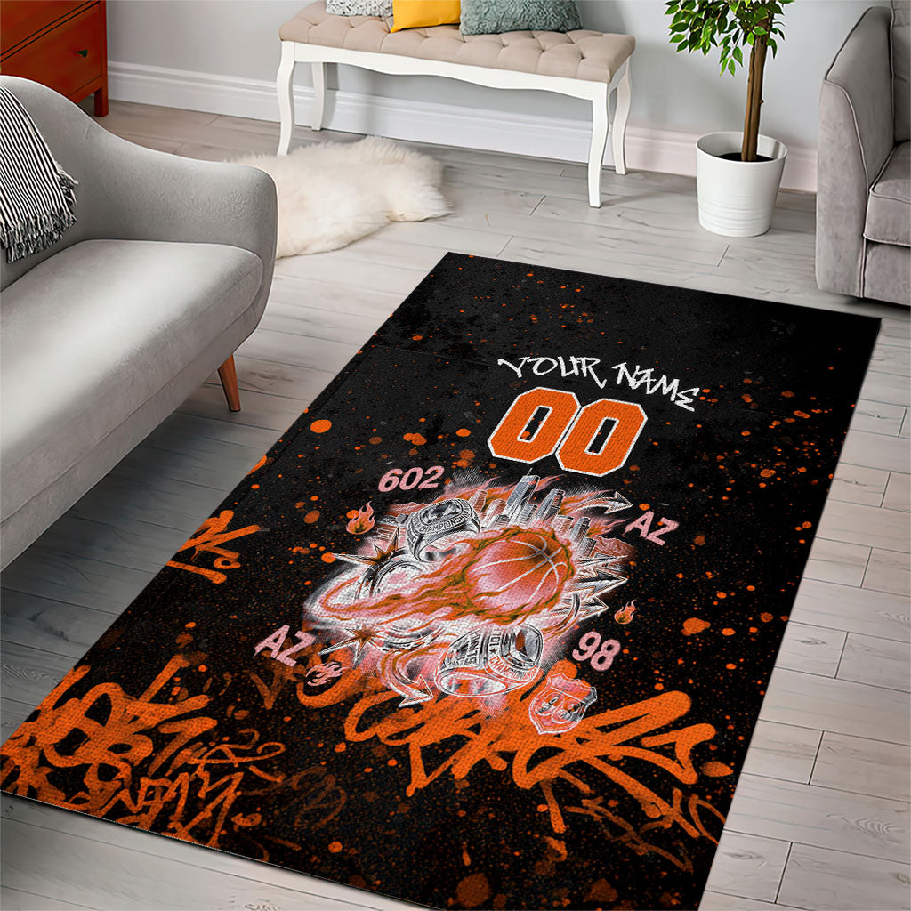 Personalized Arizona Area Rug Graffiti Street Art Southwest Cactus Route 66 Retro