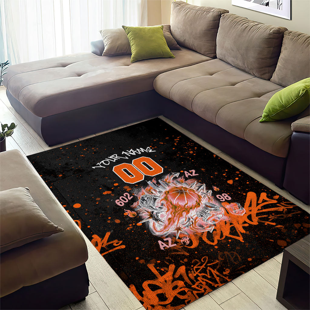 Personalized Arizona Area Rug Graffiti Street Art Southwest Cactus Route 66 Retro