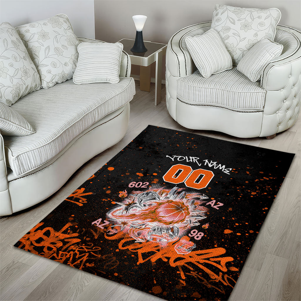 Personalized Arizona Area Rug Graffiti Street Art Southwest Cactus Route 66 Retro