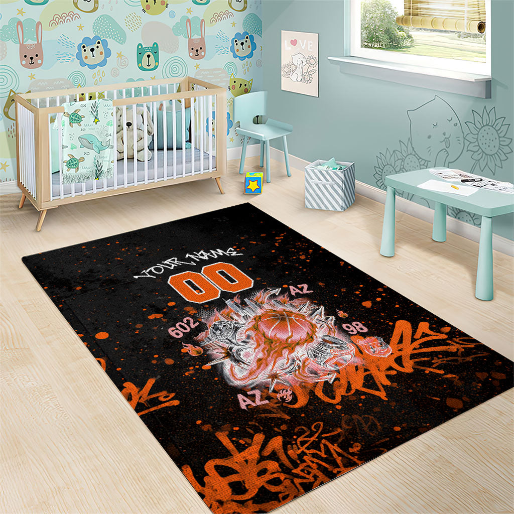 Personalized Arizona Area Rug Graffiti Street Art Southwest Cactus Route 66 Retro