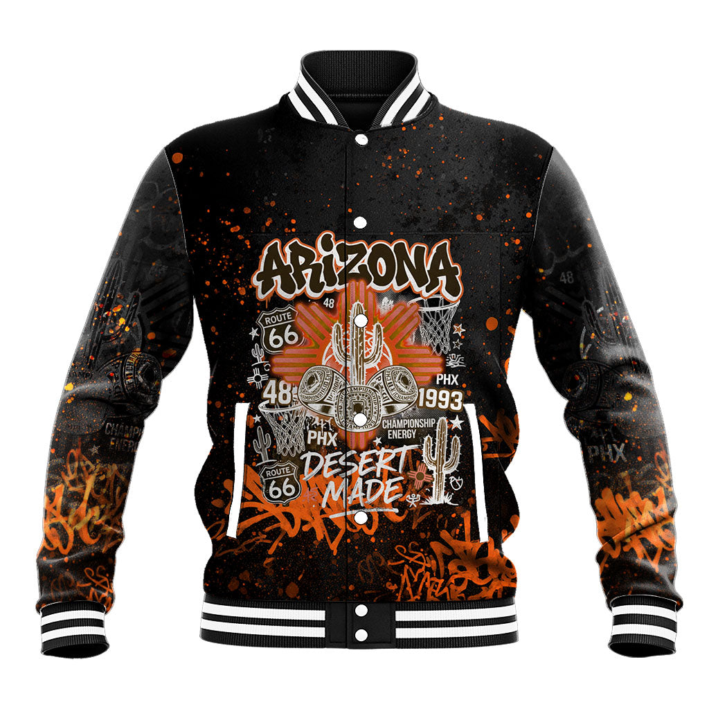 Personalized Arizona Baseball Jacket Graffiti Street Art Southwest Cactus Route 66 Retro