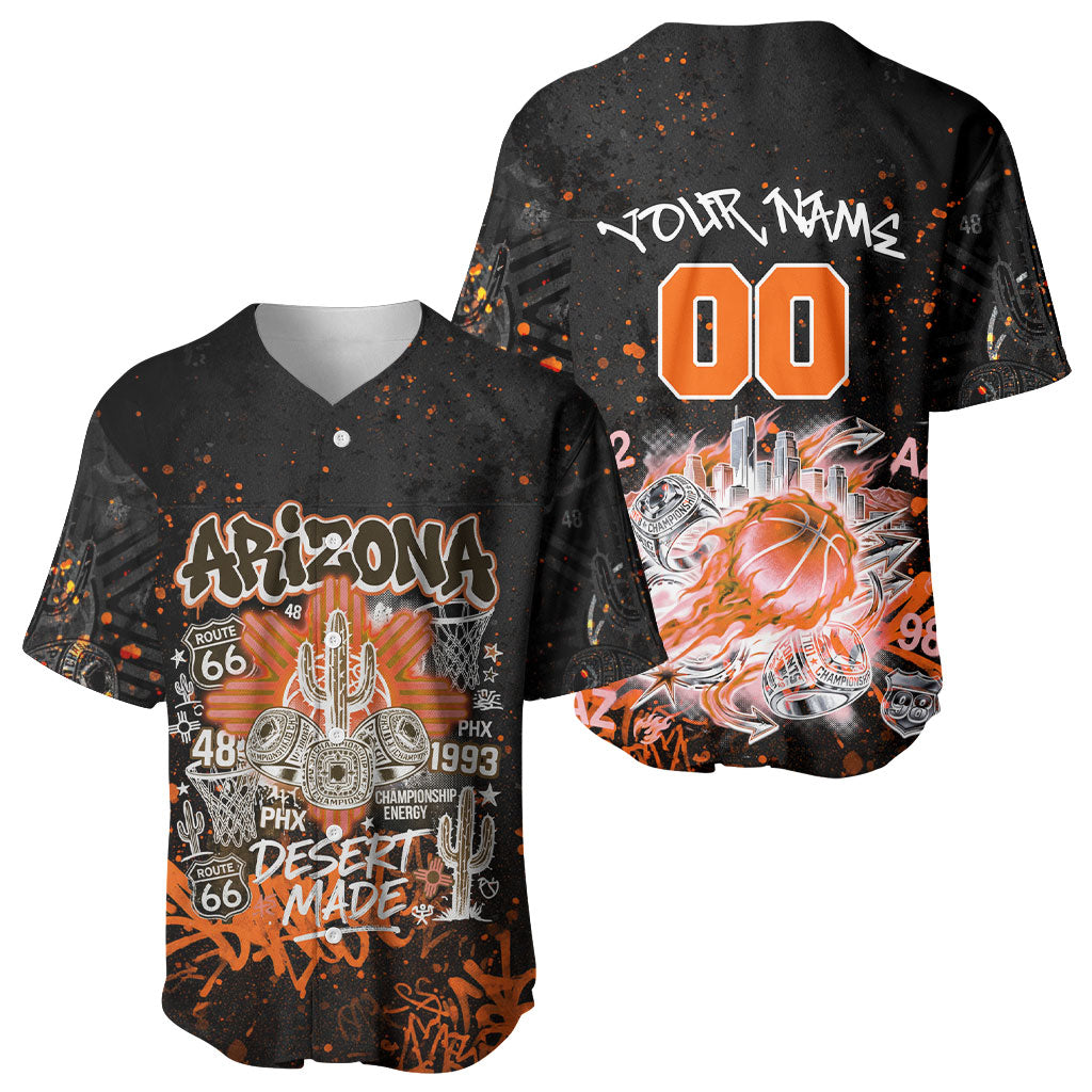 Personalized Arizona Baseball Jersey Graffiti Street Art Southwest Cactus Route 66 Retro