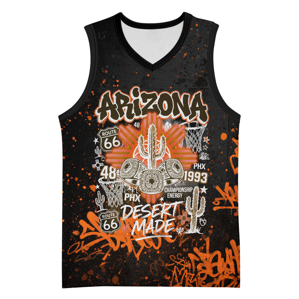 Personalized Arizona Basketball Jersey Graffiti Street Art Southwest Cactus Route 66 Retro