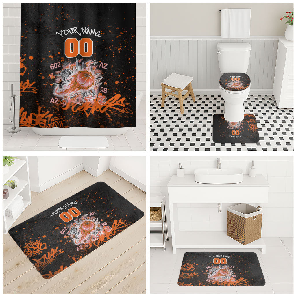 Personalized Arizona Bathroom Set Graffiti Street Art Southwest Cactus Route 66 Retro