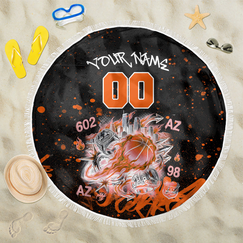 Personalized Arizona Beach Blanket Graffiti Street Art Southwest Cactus Route 66 Retro