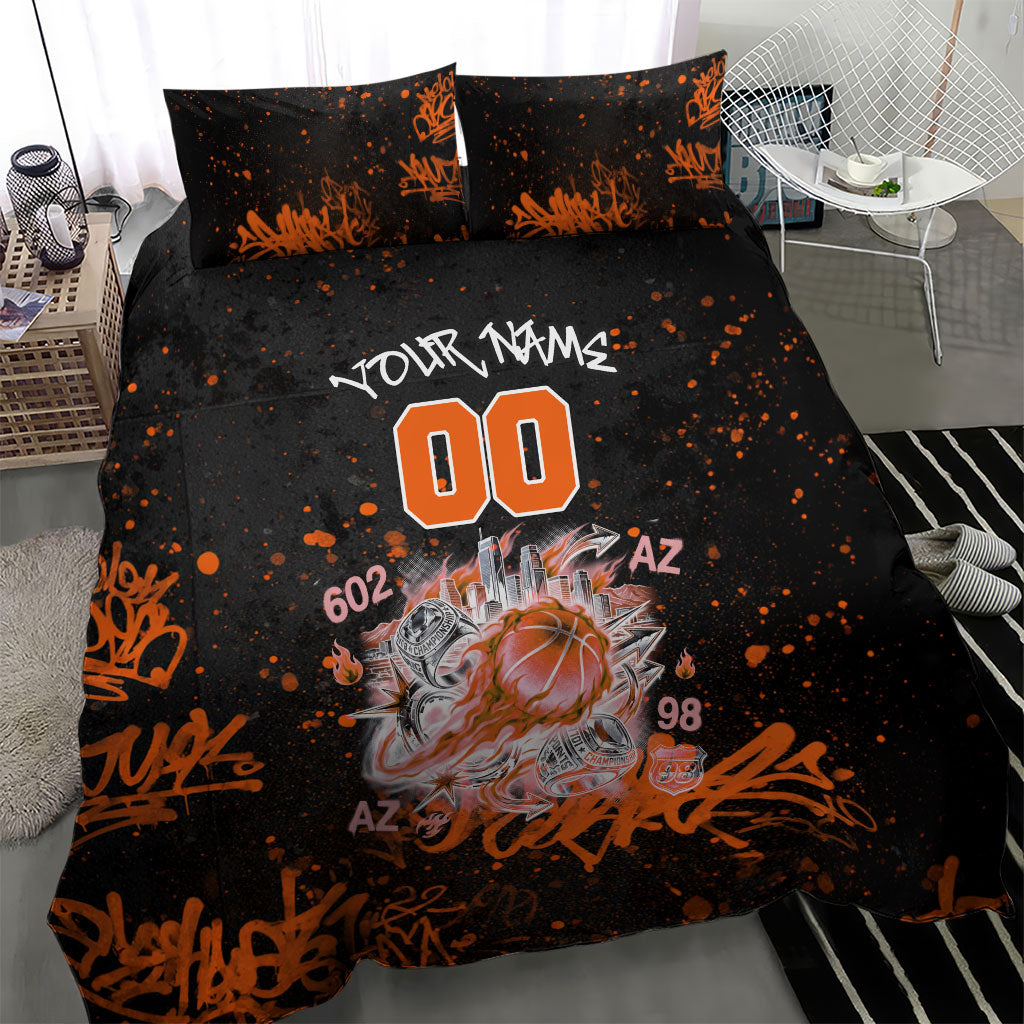 Personalized Arizona Bedding Set Graffiti Street Art Southwest Cactus Route 66 Retro