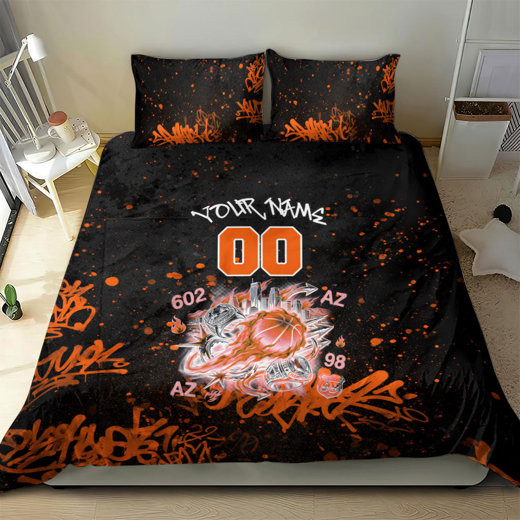 Personalized Arizona Bedding Set Graffiti Street Art Southwest Cactus Route 66 Retro