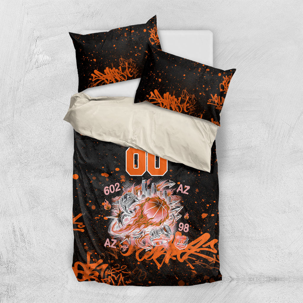Personalized Arizona Bedding Set Graffiti Street Art Southwest Cactus Route 66 Retro