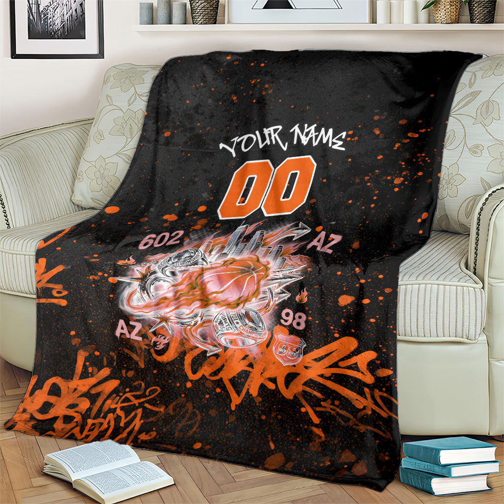 Personalized Arizona Blanket Graffiti Street Art Southwest Cactus Route 66 Retro