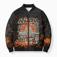 Personalized Arizona Bomber Puffer Jacket Graffiti Street Art Southwest Cactus Route 66 Retro