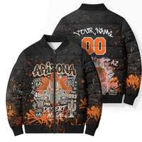 Personalized Arizona Bomber Puffer Jacket Graffiti Street Art Southwest Cactus Route 66 Retro