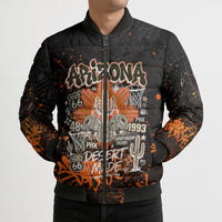 Personalized Arizona Bomber Puffer Jacket Graffiti Street Art Southwest Cactus Route 66 Retro