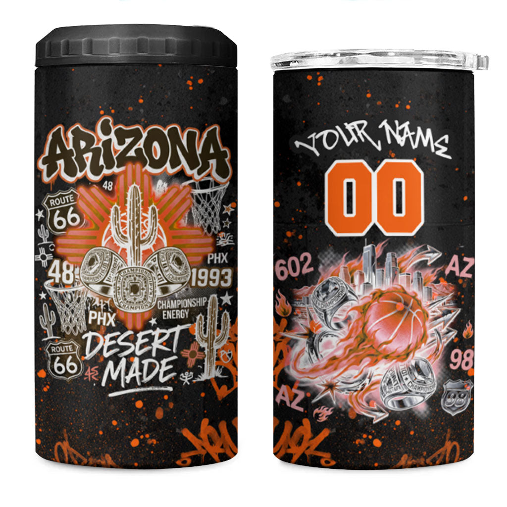 Personalized Arizona 4 in 1 Can Cooler Tumbler Graffiti Street Art Southwest Cactus Route 66 Retro