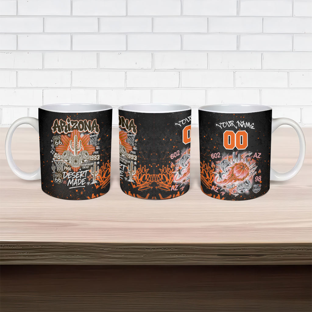 Personalized Arizona Ceramic Mug Graffiti Street Art Southwest Cactus Route 66 Retro