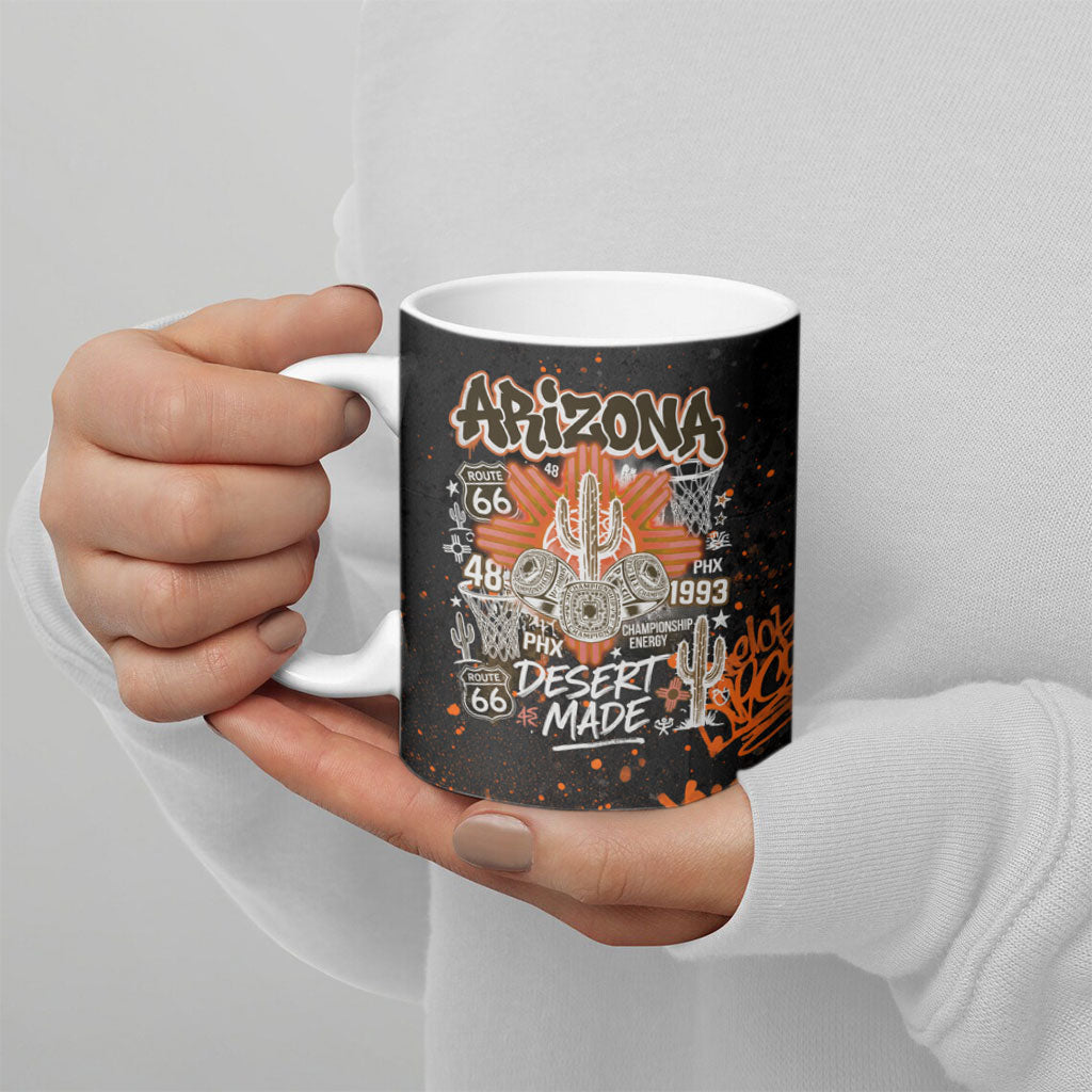 Personalized Arizona Ceramic Mug Graffiti Street Art Southwest Cactus Route 66 Retro