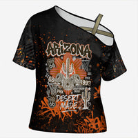 Personalized Arizona Cross Shoulder Shirt Graffiti Street Art Southwest Cactus Route 66 Retro