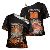 Personalized Arizona Cross Shoulder Shirt Graffiti Street Art Southwest Cactus Route 66 Retro
