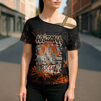 Personalized Arizona Cross Shoulder Shirt Graffiti Street Art Southwest Cactus Route 66 Retro