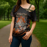 Personalized Arizona Cross Shoulder Shirt Graffiti Street Art Southwest Cactus Route 66 Retro